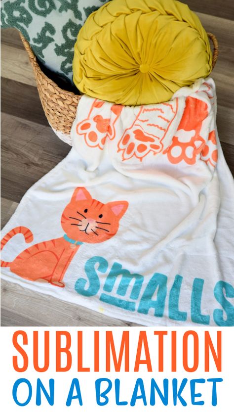 In this video, we’re breaking free from the print then cut size restraints of Cricut Design Space to create a sublimated micro fleece lap blanket full of color and large images! Easily customize this blanket by utilizing an MGL font to add a name. Learn all of our tips for sublimation on a blanket. Diy Sublimation Blanket Ideas, Sublimation Blanket Ideas, Sublimation Baby Blanket, Sublimation Blanket, Sublimation For Beginners, Fleece Blanket Diy, Sublimation Gifts, Diy Recycled Projects, Cricut Hacks