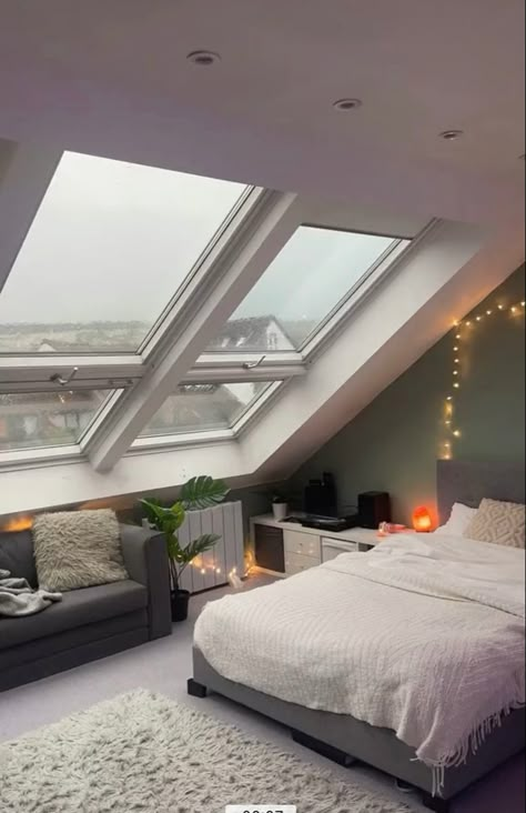 Loft Room, Attic Bedroom, Redecorate Bedroom, Dream House Rooms, Cozy Room Decor, Dreamy Room, Room Design Bedroom, Dream Room Inspiration, Room Makeover Bedroom