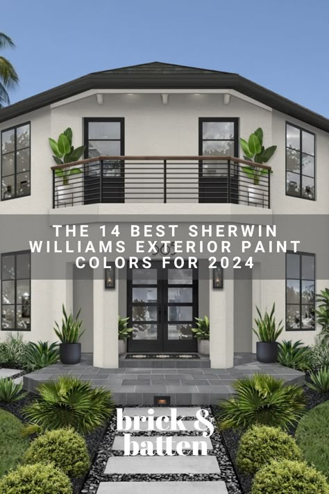 Sherwin Williams Grey Exterior Paint, Exterior Paint Inspiration, Exterior Brick Paint Colors For House, She Twin Williams Exterior House Colors, 2 Color House Exterior, Sherwin Williams Outside House Colors, Arizona Exterior House Colors, Outdoor House Paint Ideas, Sherwin Williams Black Bean Exterior