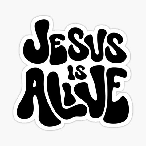 Jesus is Alive Design by Praise and Glory Shop • Millions of unique designs by independent artists. Find your thing. Christian Designs Art, Jesus Stickers, Stickers Jesus, Jesus Saves Bro, Jesus Design, God Sticker, Sticker Design Inspiration, Jesus Is Alive, Jesus Wallpaper