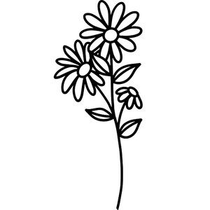 Daisy Outline Simple, Small Flower Doodles, Daisy Outline, Small Daisy Tattoo, Hibiscus Drawing, Bible Doodles, Diy Laser Cut, Daisy Tattoo, Macrame Wall Hanging Diy