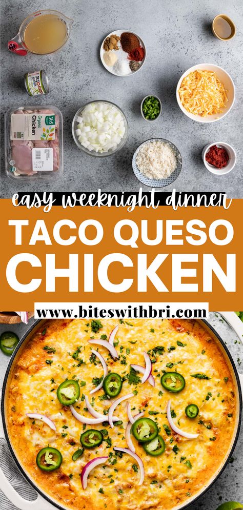 This easy recipe is my take on the famous Steven's Special, a dish that is made up of a bed of rice loaded with chicken and white queso. My version is extra cheesy (I’m talking 12 ounces) and only requires one pot. It could not be any simpler or more indulgent. All you need is tortillas/chips and a margarita! Steven Special Recipe Mexican, Steven Special Recipe, Chicken Queso Rice, Chicken Rice Queso, Chicken Rice Skillet, Tortillas Chips, White Queso, Mexican Chicken And Rice, Chicken Tacos Easy