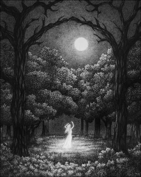 숲 사진, Psy Art, Witch Art, Arte Fantasy, Drawing Tutorials, Moon Art, Painting Illustration, Tolkien, In The Woods