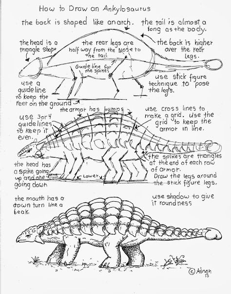 How to Draw An Ankylosaurus Dinosaur Worksheet Dinosaur Anatomy Drawing, Dinosaur Reference Drawing, Paleoart Tutorial, Dinosaur Anatomy, Legs Drawing, Dino Drawing, Dinosaur Sketch, Dinosaur Drawing, Art Worksheets