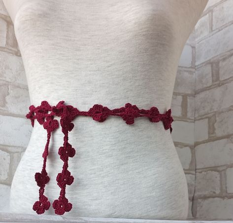 Crochet Waist Chain, Crochet Flower Belt, Crochet Belts, Belt Crochet, Knit Belt, Summer Belt, Crochet Belt, Beach Party Outfits, Boho Belt