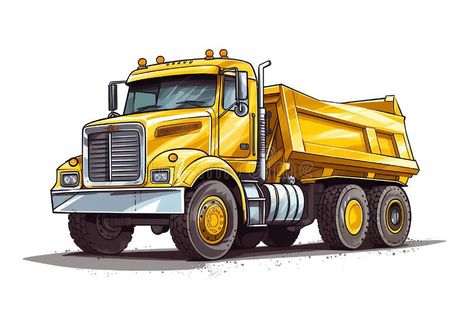 Heavy dump truck lorry tipper yellow construction equipment isolated on white background royalty free stock images Dump Truck Illustration, Dump Truck Drawing, Yellow Truck, Western Star Trucks, Truck Theme, Western Star, Toy Story Party, Art Gallery Wallpaper, Construction Vehicles