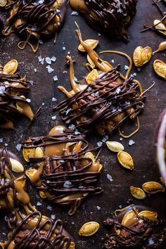 Chocolate Covered Roasted Pumpkin Seed Turtle Clusters | halfbakedharvest.com @hbharvest Turtle Clusters, Raw Pumpkin Seeds, Roasted Pumpkin Seeds, Roasted Pumpkin, Fall Foods, Pumpkin Pecan, Pumpkin Seed, Half Baked Harvest, Toasted Pecans