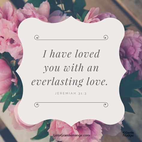 “I have loved you with an everlasting love.”—Jeremiah 31:3 Do you ever doubt God’s love for you? While reading this verse my eye was drawn to the word “everlasting.”… I Have Loved You With An Everlasting Love, I Have Loved You With An Everlasting, God Loves You Scripture, God Loves You Quotes, Ash Wed, Godly Encouragement, Morning Babe, Scripture Posters, Bible Sayings