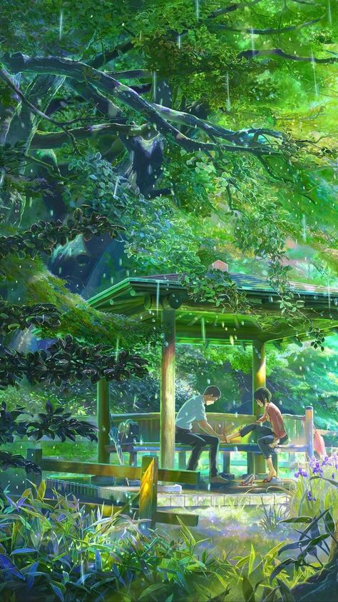 Anime Wallpaper | 5 - wallpaper post - Imgur Japanese Style Garden, The Garden Of Words, Shinjuku Gyoen, Garden Of Words, Slice Of Life Anime, Words Wallpaper, Movie Wallpapers, Anime Scenery Wallpaper, Slice Of Life