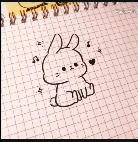 Cute Doodles Bunny, Bunny Drawing Simple, Doodle Doodle, Cute Easy Doodles, Bunny Drawing, Small Drawings, Easy Doodle Art, Easy Doodles Drawings, Easy Drawings Sketches