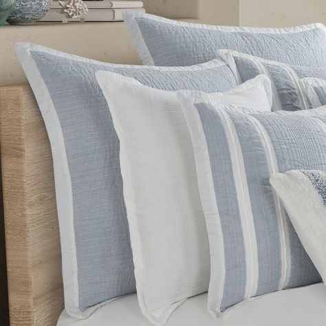 Beachwood Euro Sham - On Sale - Bed Bath & Beyond - 39134288 Beachy Bedrooms, Blue And White Palette, Beachy Bedroom, Coastal Bedding, White Palette, Business Baby, Queens New York, Williams Sonoma Home, Bedding Basics