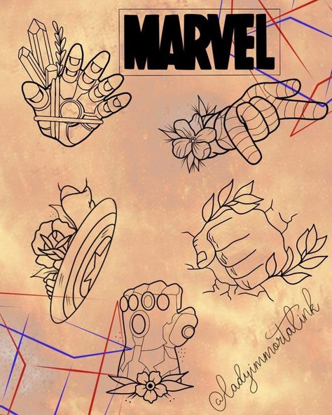 Marvel Patchwork Sleeve, Marvel Flash Tattoo, Tiny Marvel Tattoos, Marvel Patchwork Tattoo, Marvel Inspired Tattoos, Marvel Tattoo Design, Marvel Tattoos Minimalist, X Men Tattoo, Marvel Tattoo Ideas