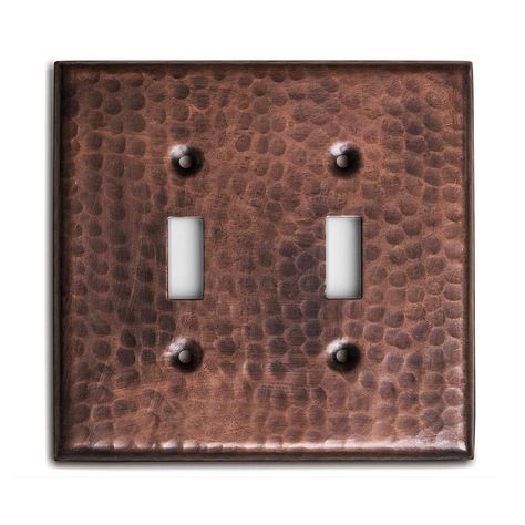 Decorative Wall Plates, Copper Hood, Copper Hardware, Toggle Light Switch, Copper Lighting, Copper Sink, Copper Wall, Old Wall, Hammered Metal