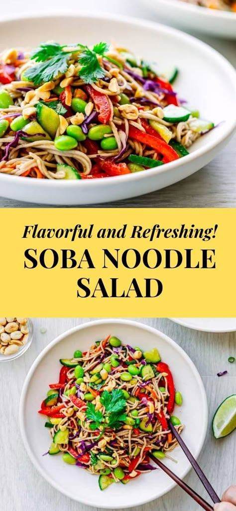 Soba Salad, Soba Noodles Recipe, Asian Salad Dressing, Soba Noodle Salad, Asian Noodle Salad, Asian Side Dishes, Soba Noodles Salad, Soba Noodle, Noodle Salad Recipes