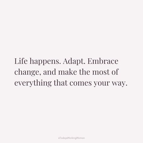 Life is a wild ride, full of unexpected twists and turns. Instead of resisting the change, let's dance with it! Embrace every moment, adapt like a chameleon, and turn challenges into opportunities. Remember, every new path can lead to the most beautiful destinations. Let’s make the most of the journey together! 🌟✨  #selflove #motivation #mindset #confidence #successful #womenempowerment #womensupportingwomen Confidence Is A Mindset, Adapt Quotes, Life Changes Quotes, Evolving Quotes, Selflove Motivation, Let's Dance, Girl Boss Quotes, Soul Quotes, Embrace Change