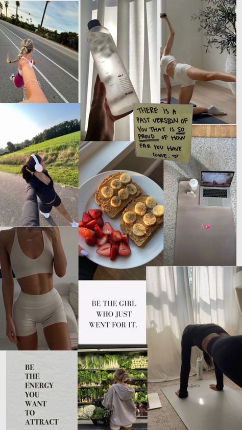 Clean girl; fitness aesthetic; yoga girly; pilates princess Pilates Aesthetic Wallpaper, Pilates Vision Board, Vision Board Yoga, Girl Fitness Aesthetic, Vision Board Aesthetic Pictures, Motivation Boards, Vision Board Aesthetic, Pilates Aesthetic, 2025 Goals