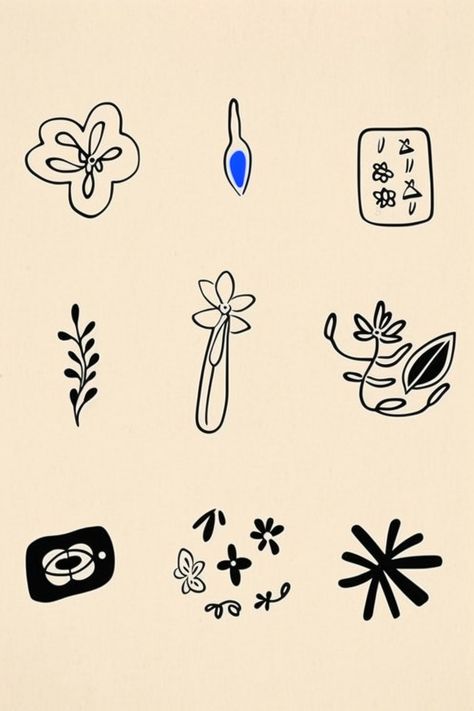 a coloured drawing showing different sketches of different flowers and objects, in the style of japanese minimalism, light beige and black, gender-bending iconography, letterboxing, indigo, animated shapes, minolta srt-101 --ar 2:3 Jasmine Flower Tattoo, Tattoos Flowers, Tattoo Graphic, Minimalist Flowers, Jasmine Flower, Cover Up Tattoo, Flower Logo, Single Line, Simplistic Tattoos