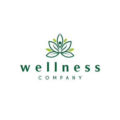 Wellbeing Logo, Medical Logo Design, Wellness Company, Logo Design Ideas, Medical Logo, Simple Green, Beauty Logo, Logo Ideas, Green Design