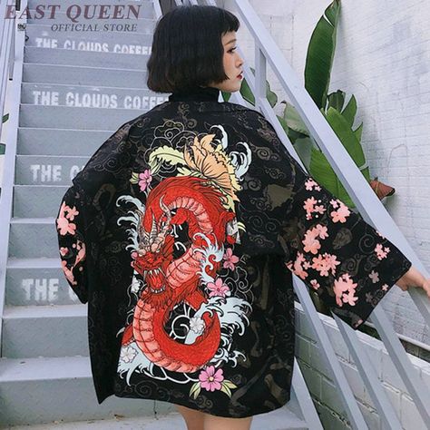 Oversized Graphic Shirt, Kimono Print, Mode Mantel, Traditional Japanese Kimono, Mode Kimono, Beach Kimono, Kimono Coat, Traditional Kimono, Asian Culture