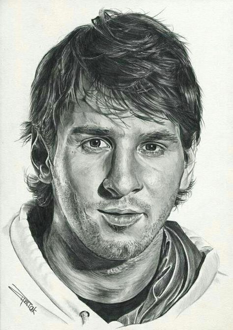 Messi - pencil drawing Lionel Messi Portrait, Messi Portrait, Messi Drawing, Football Player Drawing, Spiderman Painting, Football Artwork, Football Drawing, Pencil Drawing Images, Portrait Pencil