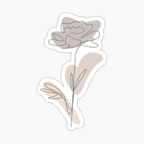 Beige Stickers, Minimal Stickers, Michael Angelo, Pantone Swatches, Beige Flowers, Single Stickers, Line Flower, Paint Swatches, Brown Flowers