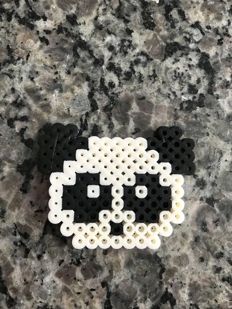 Perler Beads- panda face Pearler Beads Panda, Panda Perler Beads, Panda Face, Minecraft Banner Designs, Winter Activities For Kids, Perler Bead Templates, Hama Bead, Diy Perler Bead Crafts, Motifs Perler