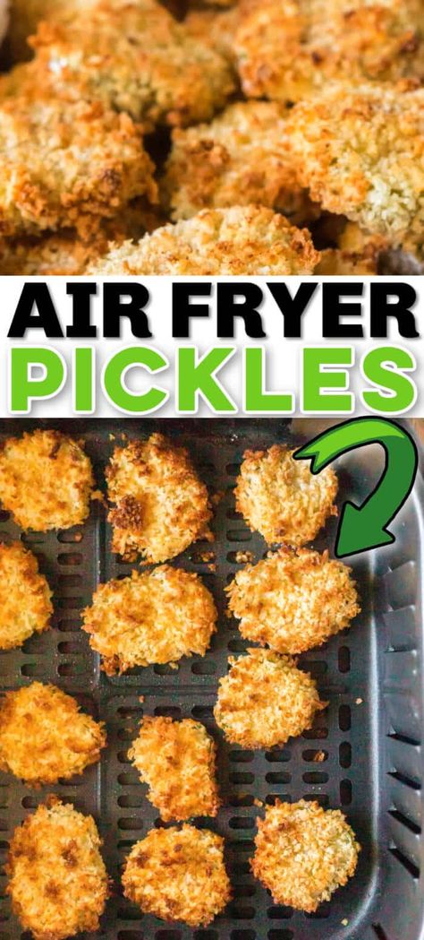 Air Fryer Pickles, Air Fryer Fried Pickles, Air Fryer Recipes Healthy Low Carb, Deep Fried Pickles, Fried Pickles Recipe, Bacon Wrapped Chicken Bites, Best Air Fryer, Pickle Butter, Dill Pickles