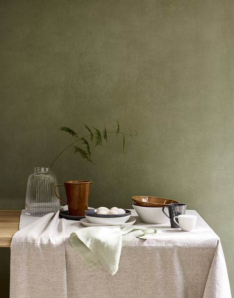 john lewis Tableware Photography, Wall Paint Patterns, Color Palette Interior Design, Interiors Online, Green Interiors, Concrete Wall, Beautiful Interiors, Autumn Inspiration, Metropolis