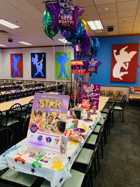 Birthday Party ideas Chuck E Cheese Birthday Party, Cheese Birthday Party, Chuck E Cheese Birthday, Chuck E Cheese, Bird Houses Diy, Pinball Machine, Birthday Party Ideas, 4th Birthday, Bird Houses