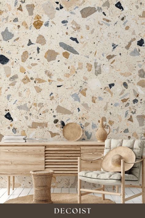 Terrazzo Wall, Wallpaper Companies, Home Decor Living Room, Nursery Wallpaper, Nursery Room Decor, Wallpaper Living Room, Textured Wall, Room Wallpaper, Vinyl Wallpaper