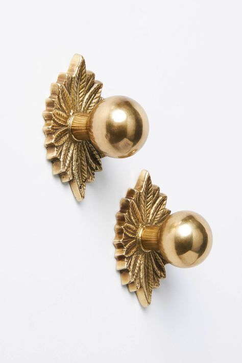 Demeter Knobs, Set of 2 | Anthropologie Brass Bathroom Knobs, Unique Door Knobs, Vintage Cabinet Hardware, Brass Kitchen Hardware, Bathroom Knobs, Closet Door Knobs, Valley House, Raised House, Antique Knobs