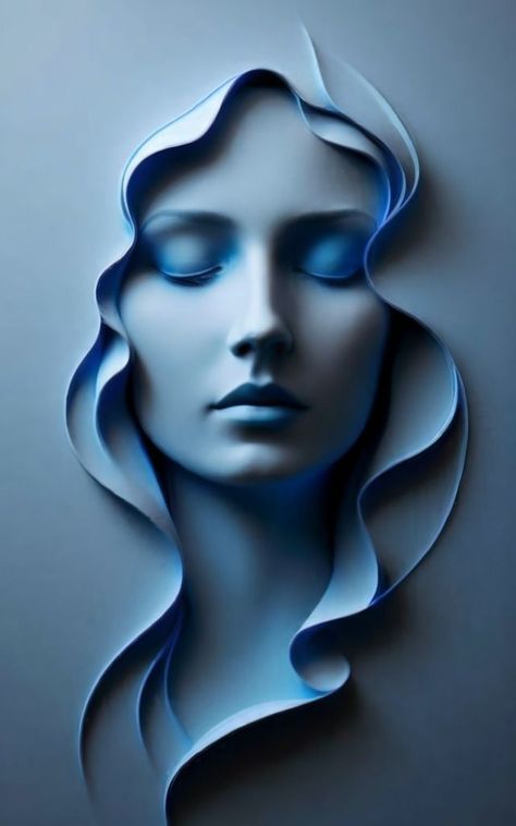 Sculpture Art Projects, Art Gallery Wallpaper, Eyes Closed, Sculpture Painting, Wood Carving Art, 3d Render, Abstract Canvas Art, Mural Art, Conceptual Art