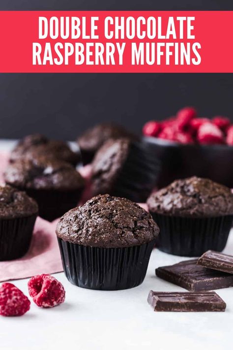 Chocolate Raspberry Muffins, Double Chocolate Muffins, Photography Composition, Raspberry Muffins, Chocolate Zucchini, Chocolate Muffins, Chocolate Raspberry, Double Chocolate, Homemade Chocolate