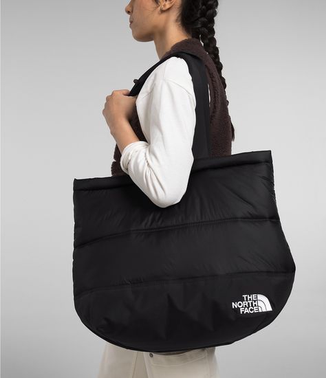 Insulated Tote Bag, North Face Bag, North Face Nuptse, Laptop Tote, Ripstop Fabric, Streetwear Fashion Women, Newest Jordans, Black North Face, Kids Bags