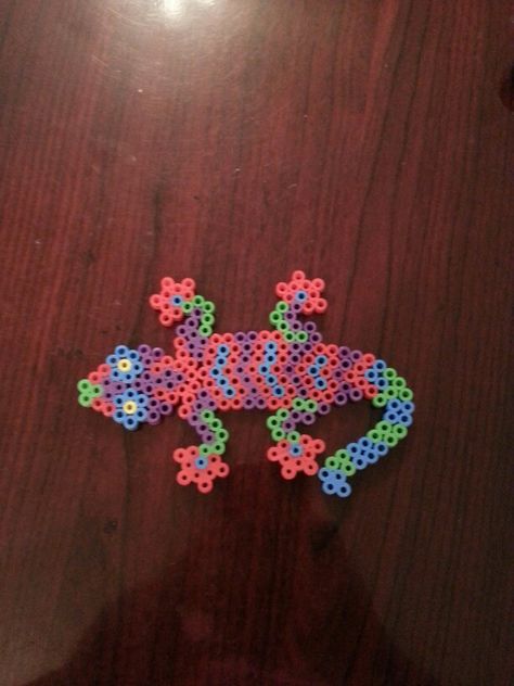 Perler Beads, lizard Hama Beads Aesthetic, Reptile Crafts, Bead Lizard, Melt Beads Patterns, Hamma Beads Ideas, Pixel Beads, Treasure Crafts, Beads Designs, Bead Projects