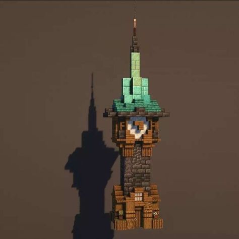 Minecraft Magic Shop, Steam Punk Minecraft Builds, Copper Minecraft Builds, Minecraft Scarecrow, Minecraft Clock Tower, Minecraft Copper Builds, Steam Punk Minecraft, Steampunk Minecraft Builds, Minecraft Street Lamp