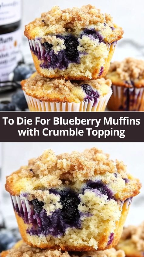 To Die For Blueberry Muffins with Crumble Topping Blueberry Muffin Crumble Topping Recipe, Blueberry Muffin With Crumble Topping, Blueberry Crumble Cupcake, Gourmet Blueberry Muffins, Bakery Style Muffins Blueberries, Blueberry Muffin Recipes Best, Best Blueberry Muffins Ever, Best Moist Blueberry Muffin Recipe, Crumble Topping For Blueberry Muffins