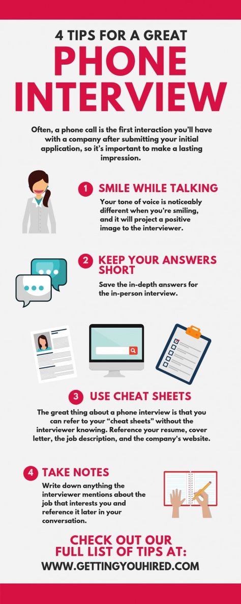 Tips for a Phone Interview - Phone Interview Tips from GettingYouHired Interview Tips For Teens, Phone Screening Interview Tips, Interview Responses, Zoom Interview Tips, Interview Etiquette, Phone Interview Tips, Interviewing Techniques, Phone Interview Questions, Resume Words Skills