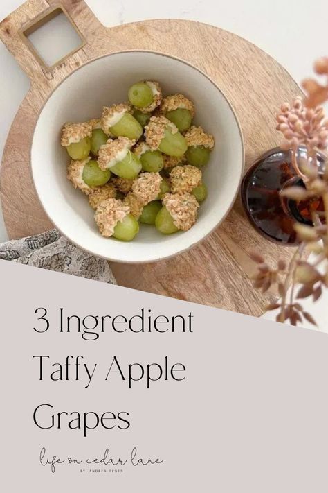 Easy Fall Snacks, Taffy Grapes, Quick And Easy Snacks, Life On Cedar Lane, Taffy Apple, Grape Recipes, Fall Snacks, Quick Easy Snacks, Baking Project