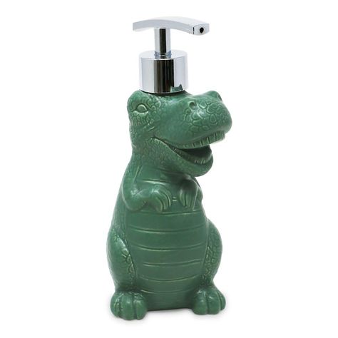 PRICES MAY VARY. 🦖 PRACTICAL: This dinosaur-shaped ceramic soap / lotion dispenser pampers your hands with fresh soap or silky lotion. The sleek chrome pump is easy to use and screws on top of a sturdy, yet delicate ceramic animal design. This ceramic soap dispenser is a fun accent piece for your bathroom and kitchen décor. 🦖 APPEALING LOOK: Features a dinosaur shaped ceramic bottle in a pastel, green matte glaze. If your kids are obsessed with dinosaurs, they are going to love washing their h Ceramic Dinosaur, Ceramic Soap Dispenser, Toilet Bowl Brush, Ceramic Accessory, Ceramic Bottle, Kitchen Soap, Soap Pump, Makeup Brush Holders, Ceramic Animals