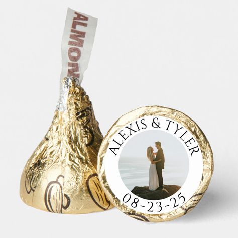 Photo Chocolate Gold Hershey's Kiss Wedding Favor