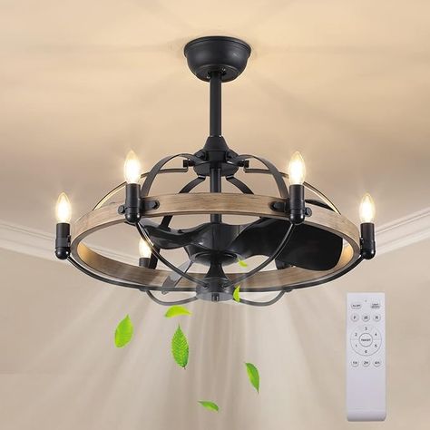 Siljoy 27.17" Farmhouse Ceiling Fan with Light and Remote Control, Classic Black Caged Celing Fan with Light Fixtures, Industrial Candle Chandelier Fan for Bedroom Dining Room Living Room¡­ - Amazon.com Garage Ceiling Fan, Farmhouse Ceiling Fan With Light, Farmhouse Ceiling Fans, Caged Chandelier, Light Fixtures Industrial, Celing Fan, Fandelier Ceiling Fan, Candle Ceiling, Ceiling Fan Light Fixtures