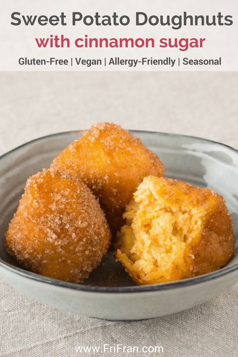 Sweet Potato Doughnut Recipe, Sweet Potato Dessert Vegan, Vegan Sweet Potato Dessert, Baking With Sweet Potatoes, Dessert Potatoes, Sweet Potatoes Dessert, Sweet Potato Doughnut, Glutenfri Baking, Smoothies Vegan