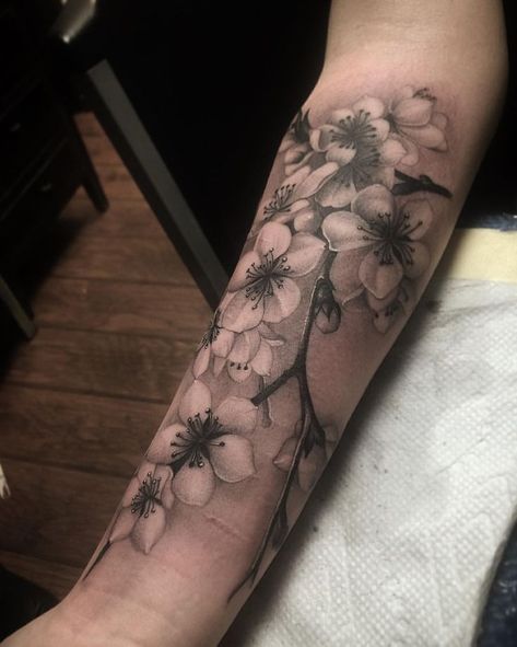 Gefällt 1052 Mal 37 Kommentare Juan Teyer (J #cherryblossom #Gefällt #Juan #Kommentare #mal Forearm Flower Tattoo, Forarm Tattoos, Forearm Sleeve Tattoos, Vine Tattoos, Inspiration Tattoos, Cat Tattoos, Flower Tattoo Sleeve, Tiny Tattoo, Japanese Sleeve Tattoos