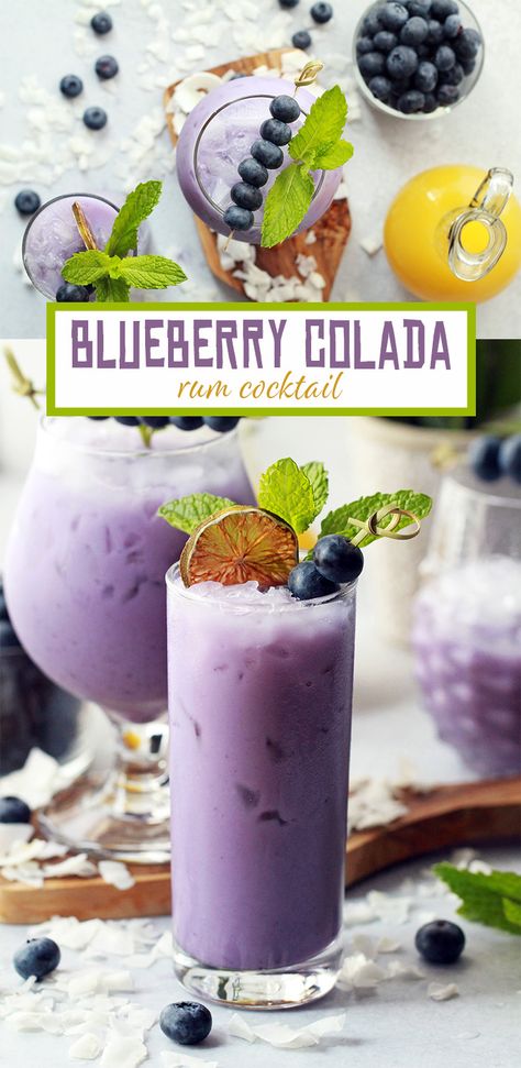 Blueberry Coconut Mojito, Blueberry Drink, Lime Juice Recipes, Alcohol Calories, Blueberry Drinks, Blueberry Cocktail, Blueberry Juice, Yummy Alcoholic Drinks, Sweet Cocktails