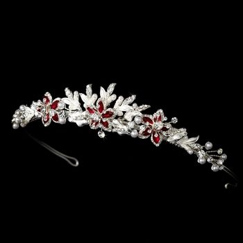 Winter Wedding Accessories, Crystal Bridal Headband, Beautiful Jewelry Diamonds, Crystal Wedding Tiaras, Bridal Jewellery Inspiration, Red Theme, Crystal Bridal Tiaras, Pearl Headpiece, Silver Tiara