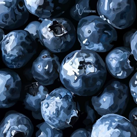 Daily Picture, Abstract Wallpaper Design, Arte Inspo, Fruit Art, Food Illustrations, Acrylic Art, Blueberries, Pretty Art, Join Me