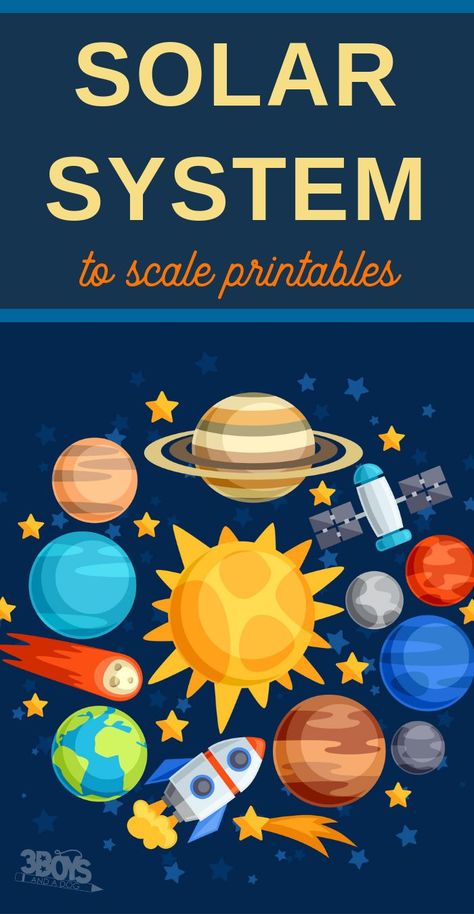 In addition to these printable scaled-to-size planet printables, I also made a list of several great solar system printables and activities.  I hope you find it useful in your solar system for kids learning adventures! #freeprintables #thesolarsystem #planetsforkids Solar System To Scale, Solar System Printables, Printable Solar System, Solar System Coloring Pages, Planets Activities, Solar System Projects For Kids, Solar System Activities, Space Activities For Kids, Space Preschool