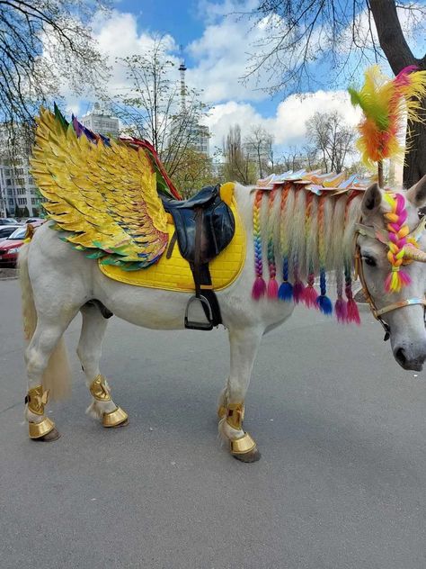 Horse Fancy Dress Costume, Horse Halloween Ideas, Horse Fancy Dress, Unicorn Horn For Horse, Horse Halloween Costumes, Horse Halloween, Horse Costume, Horse Movies, Equestrian Aesthetic