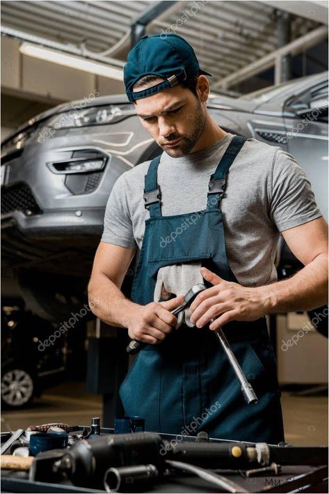 Portrait Auto Mechanic Uniform Lug Wrench Auto Repair Shop Stock Picture , #Affiliate, #Un- #auto #repair Mechanics Photography, Mechanic Costume, Mechanic Uniform, Mechanics Uniform, Mechanic Clothes, Mechanic Man, Mechanic Shop, Car Workshop, Auto Mechanic